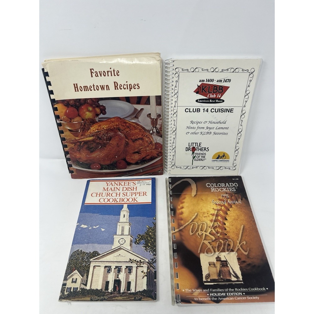 Lot of 4 Vintage Midwestern Spiral Cookbooks MN ND CO 70s-90s